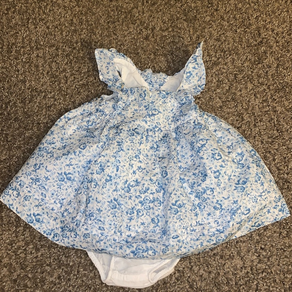 Janie and Jack girls floral print dress - size 0/3 months
